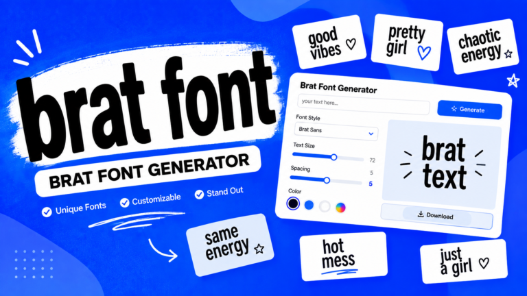 Brat Font Generator with custom Brat-style typography and font design options